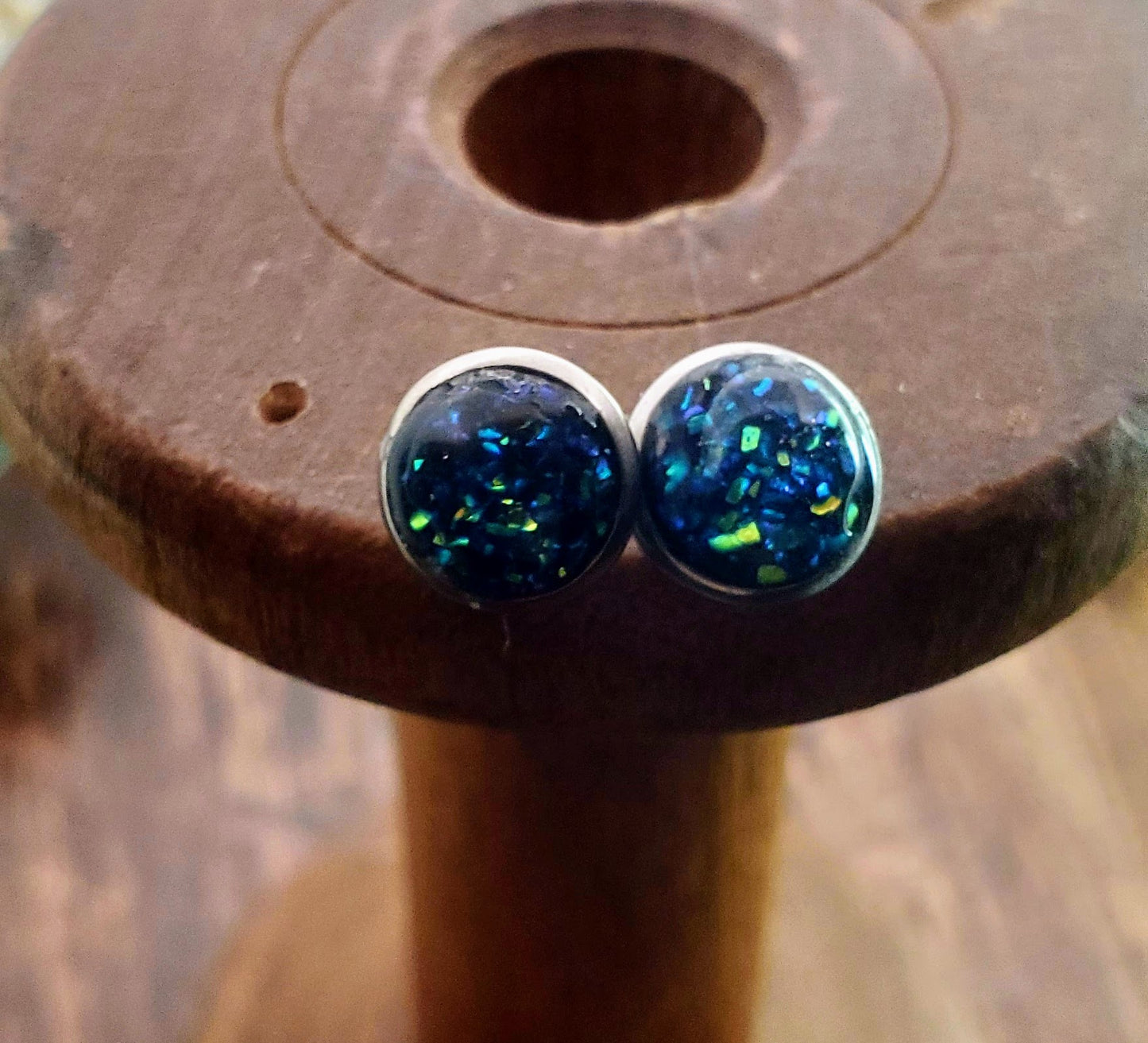 Druzy Circular Stud Earrings