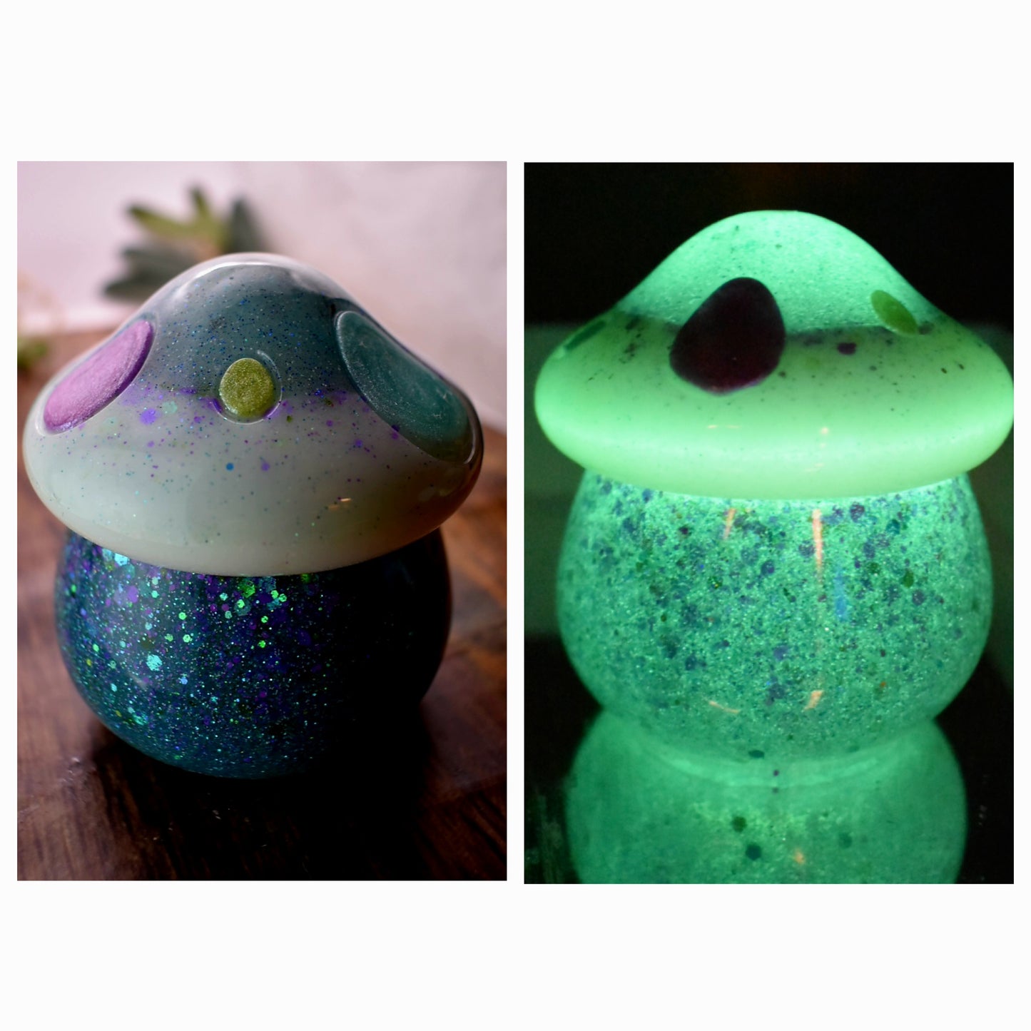 Handmade Glow-In-The-Dark Mushroom Trinket Box