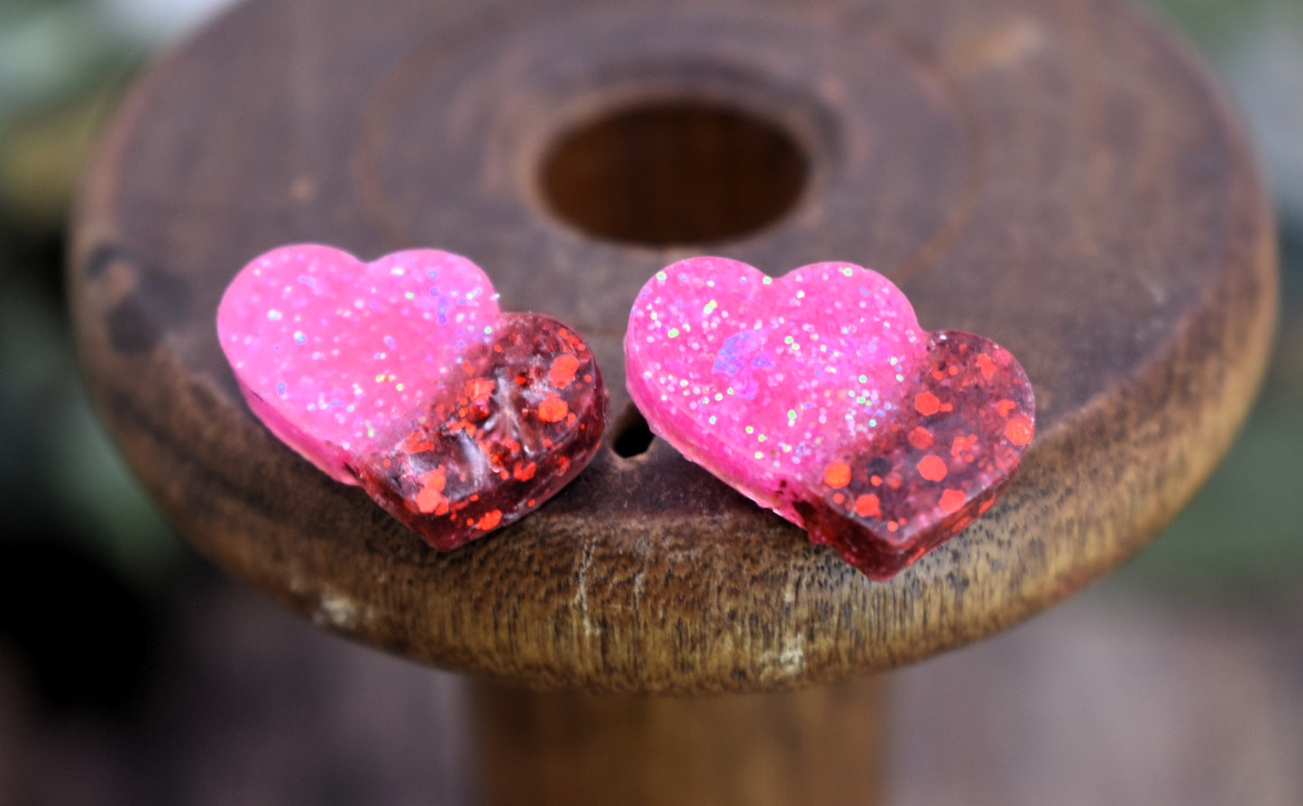 Double Heart Stud Earrings