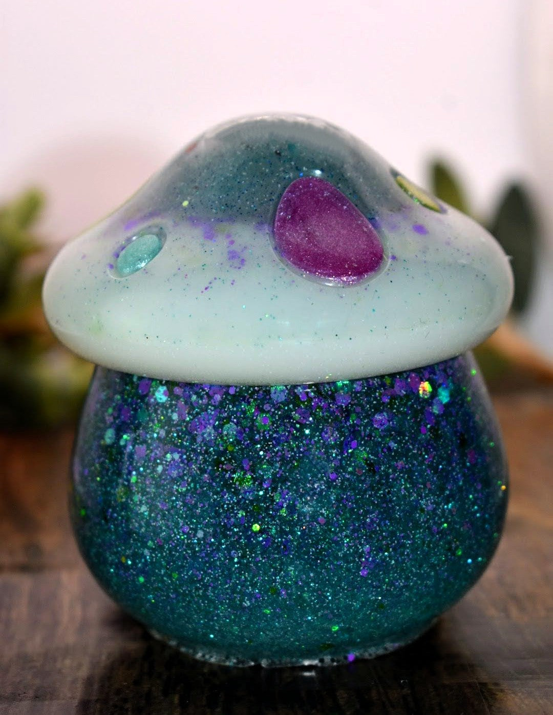 Handmade Glow-In-The-Dark Mushroom Trinket Box