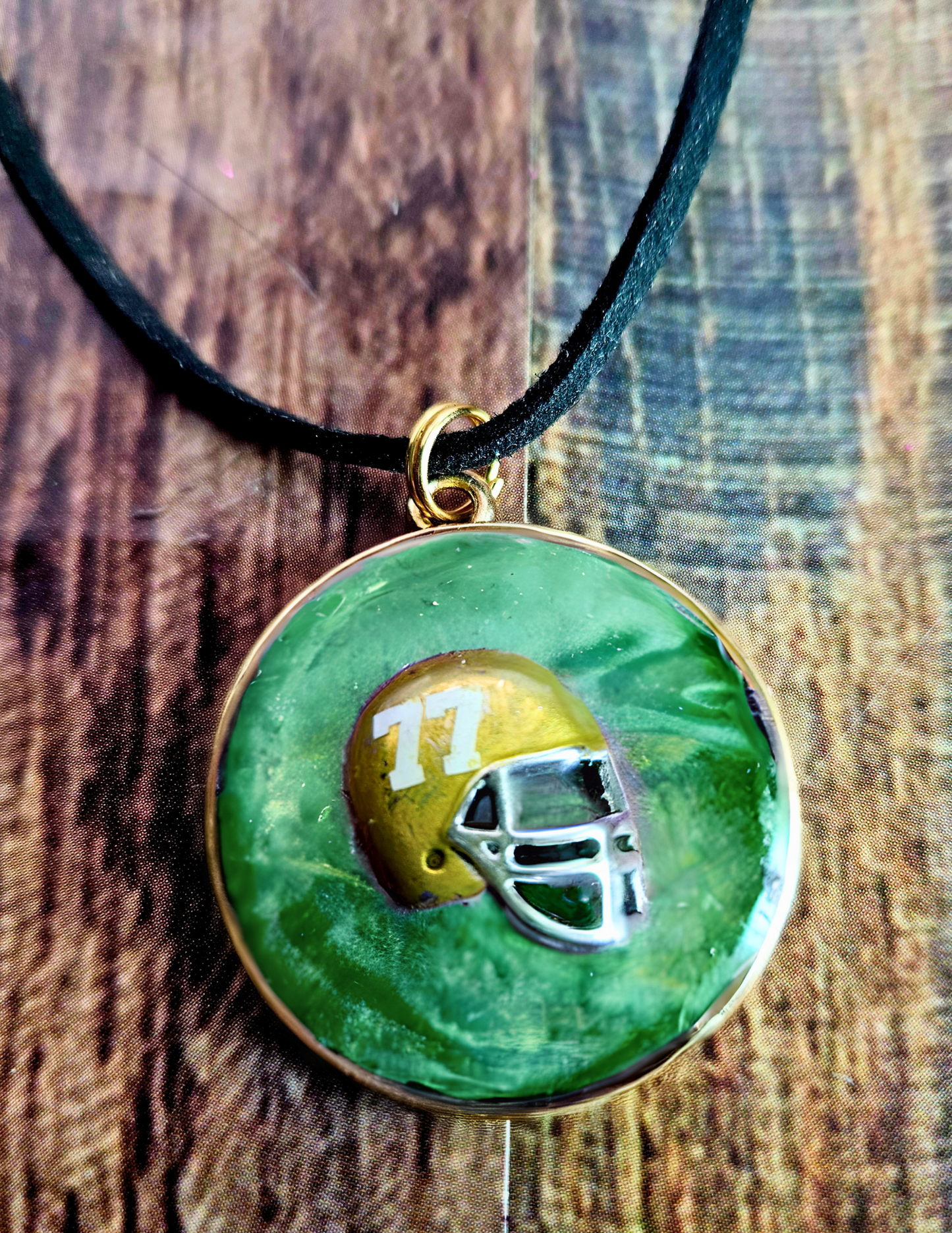 Football Pendant Necklace - School Football Sports Team Gift - Personalized Football Helmet Necklace - Customized Pendant - Sports Mom Jewelry