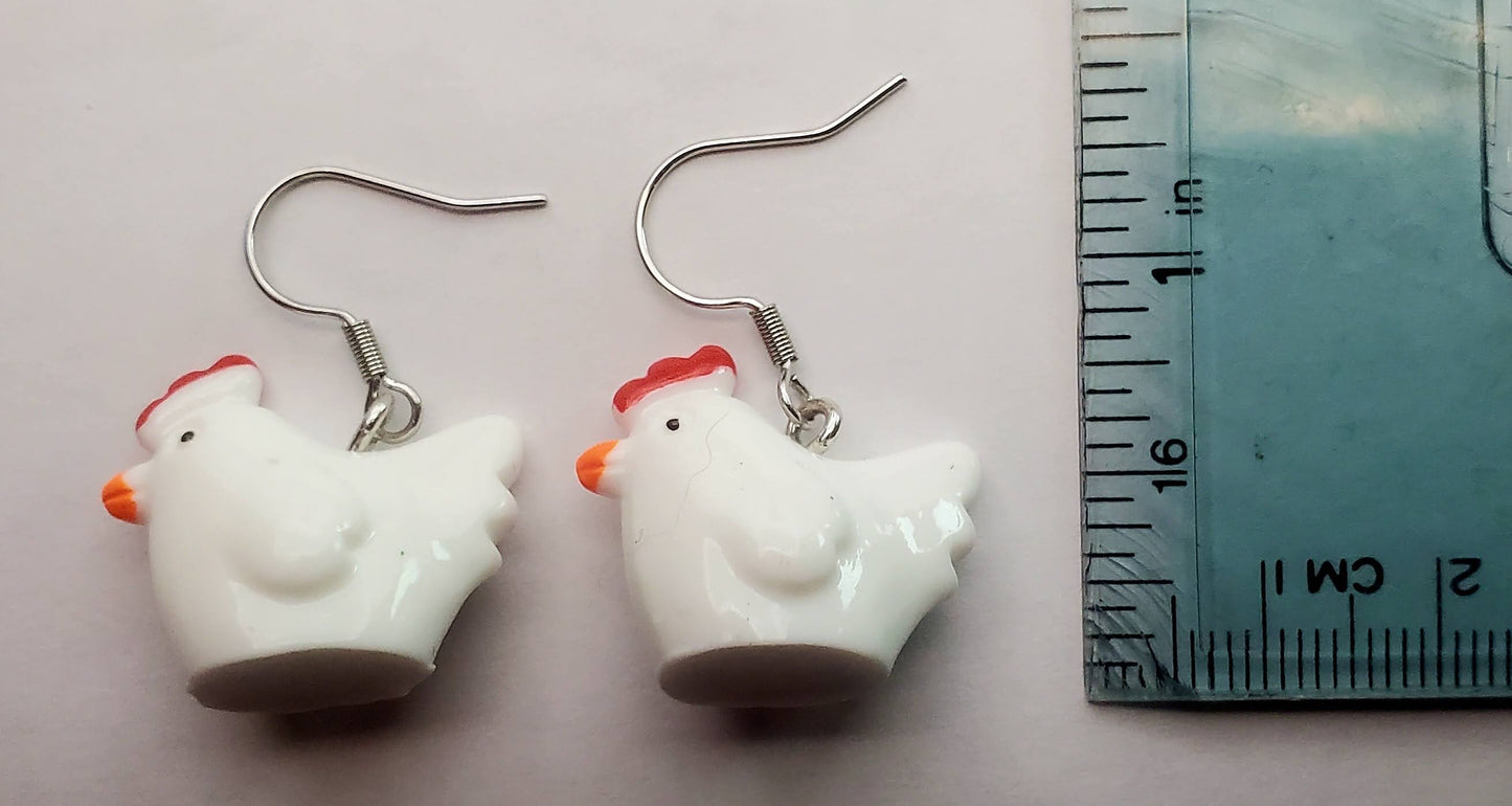 Farm Chicken Earrings