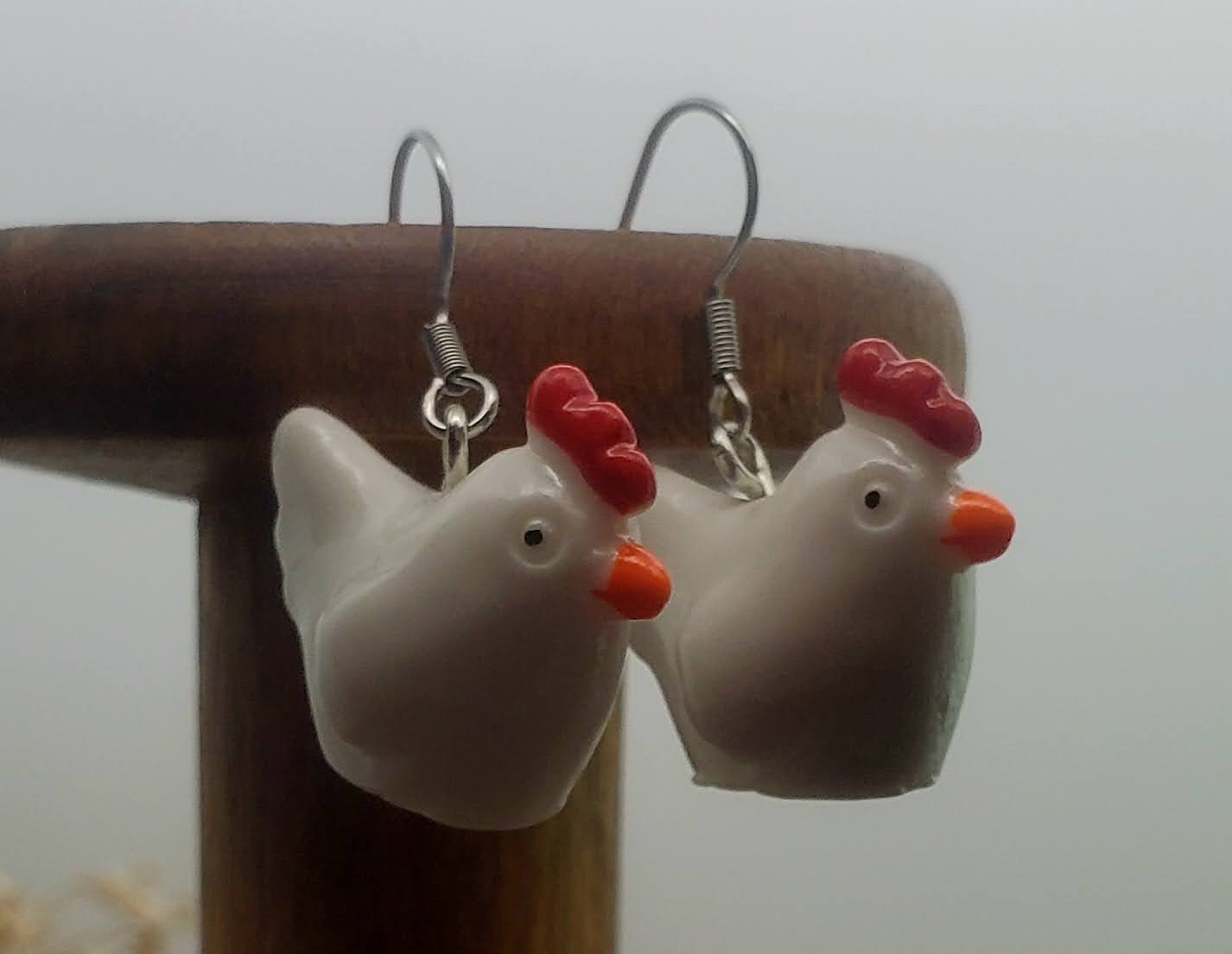 Farm Chicken Earrings