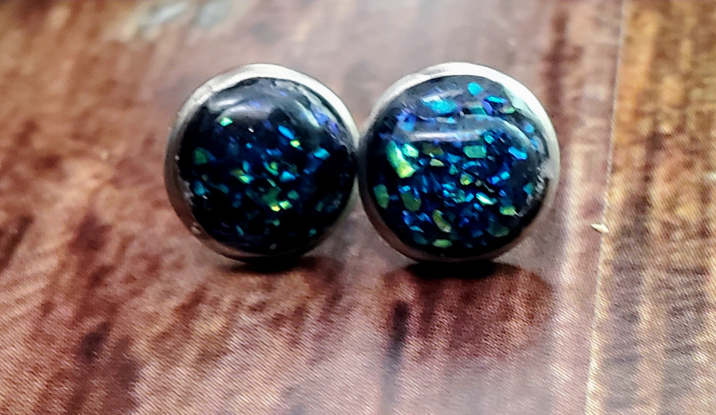 Druzy Circular Stud Earrings