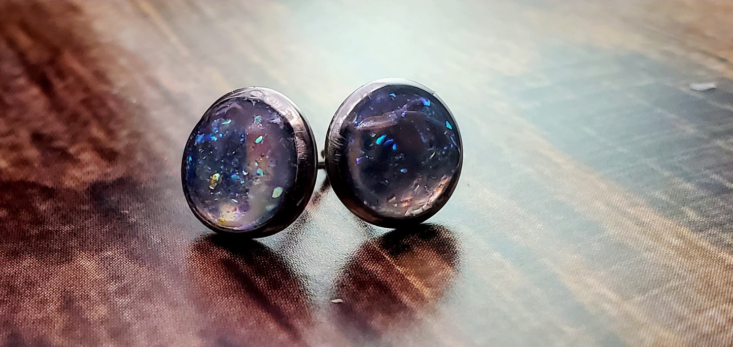 Druzy Circular Stud Earrings