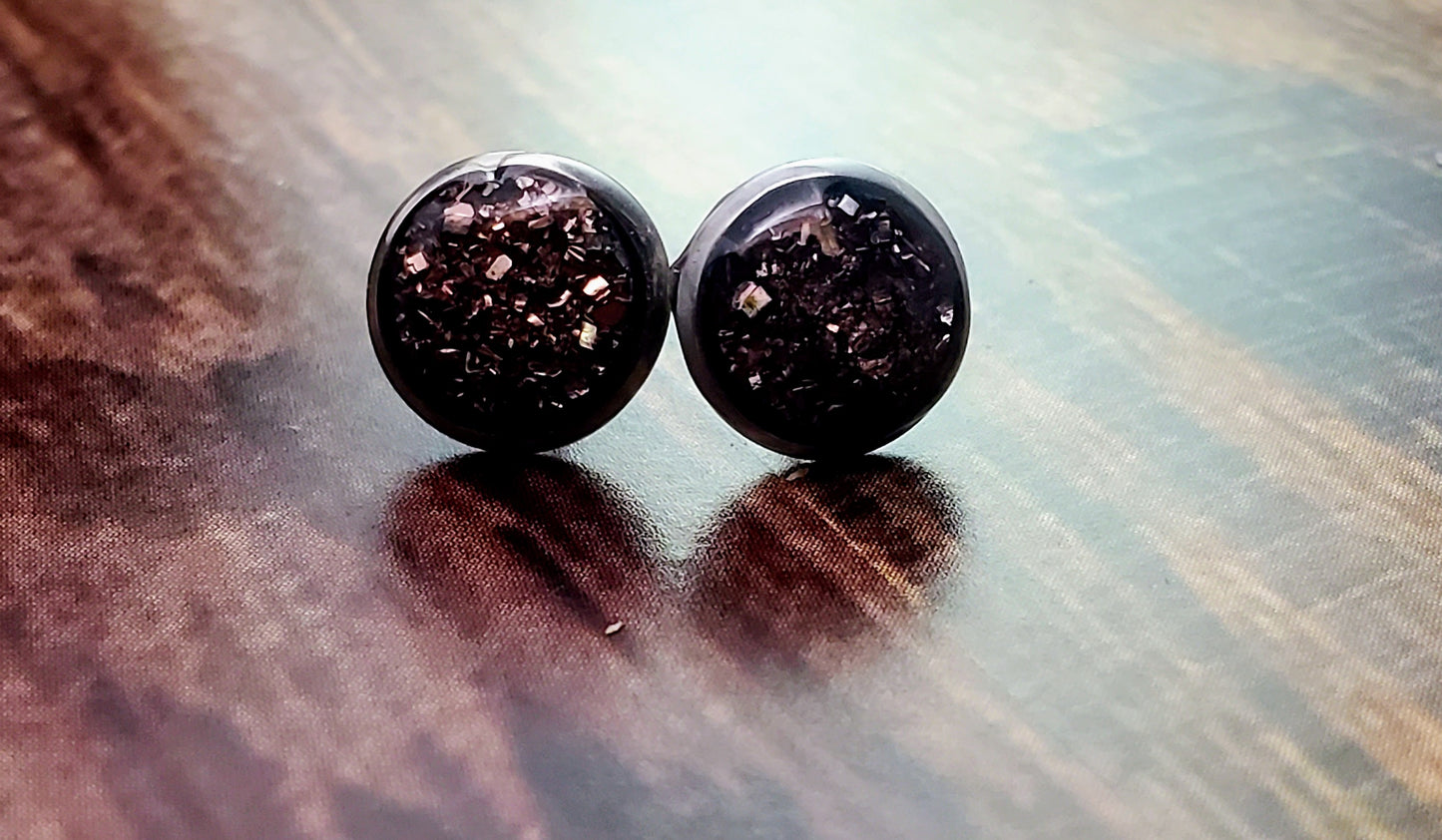 Druzy Circular Stud Earrings