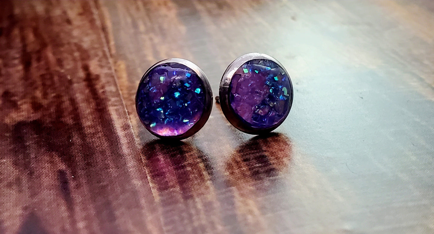 Druzy Circular Stud Earrings