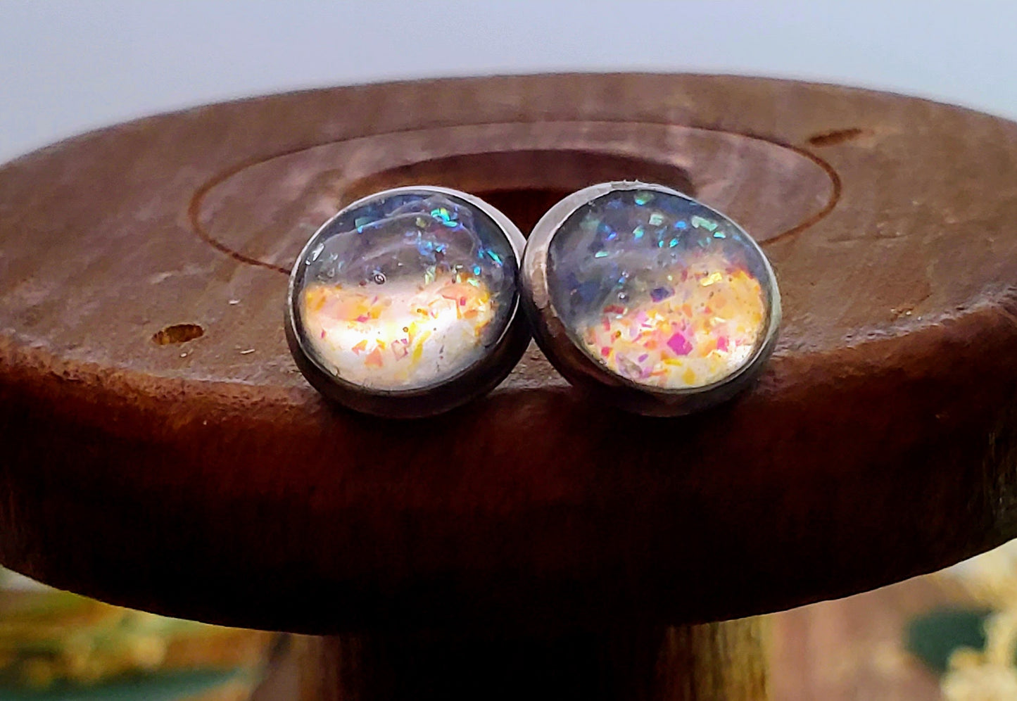 Druzy Circular Stud Earrings