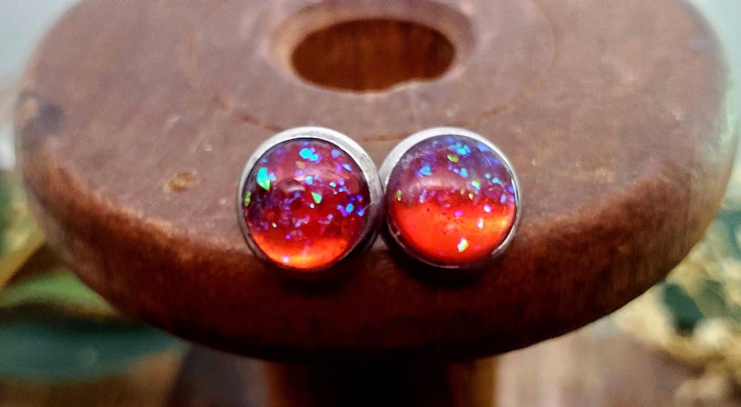 Druzy Circular Stud Earrings