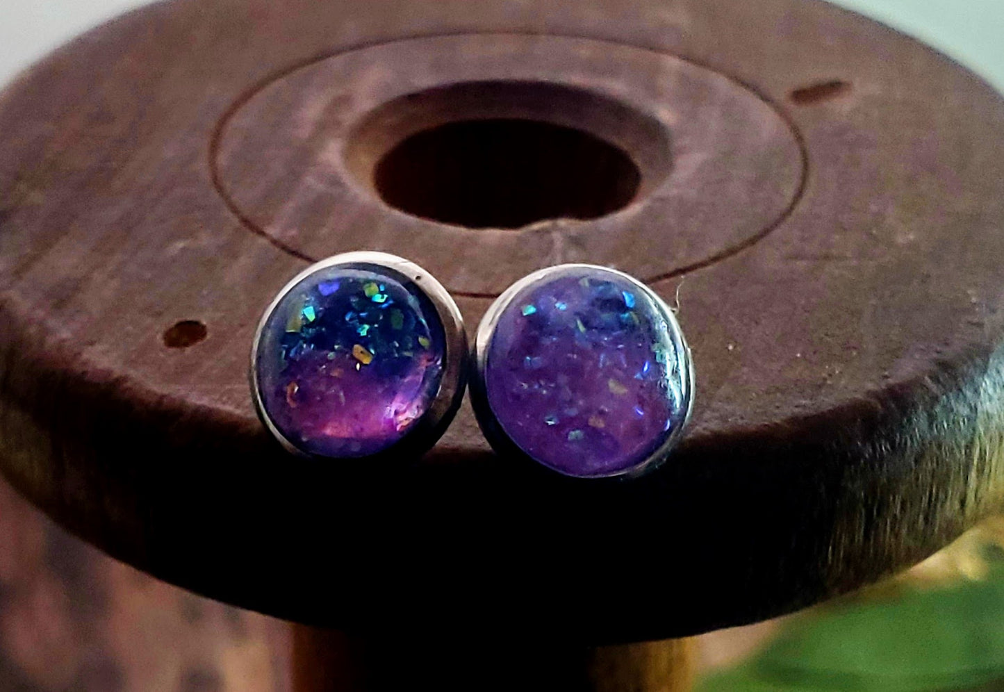 Druzy Circular Stud Earrings