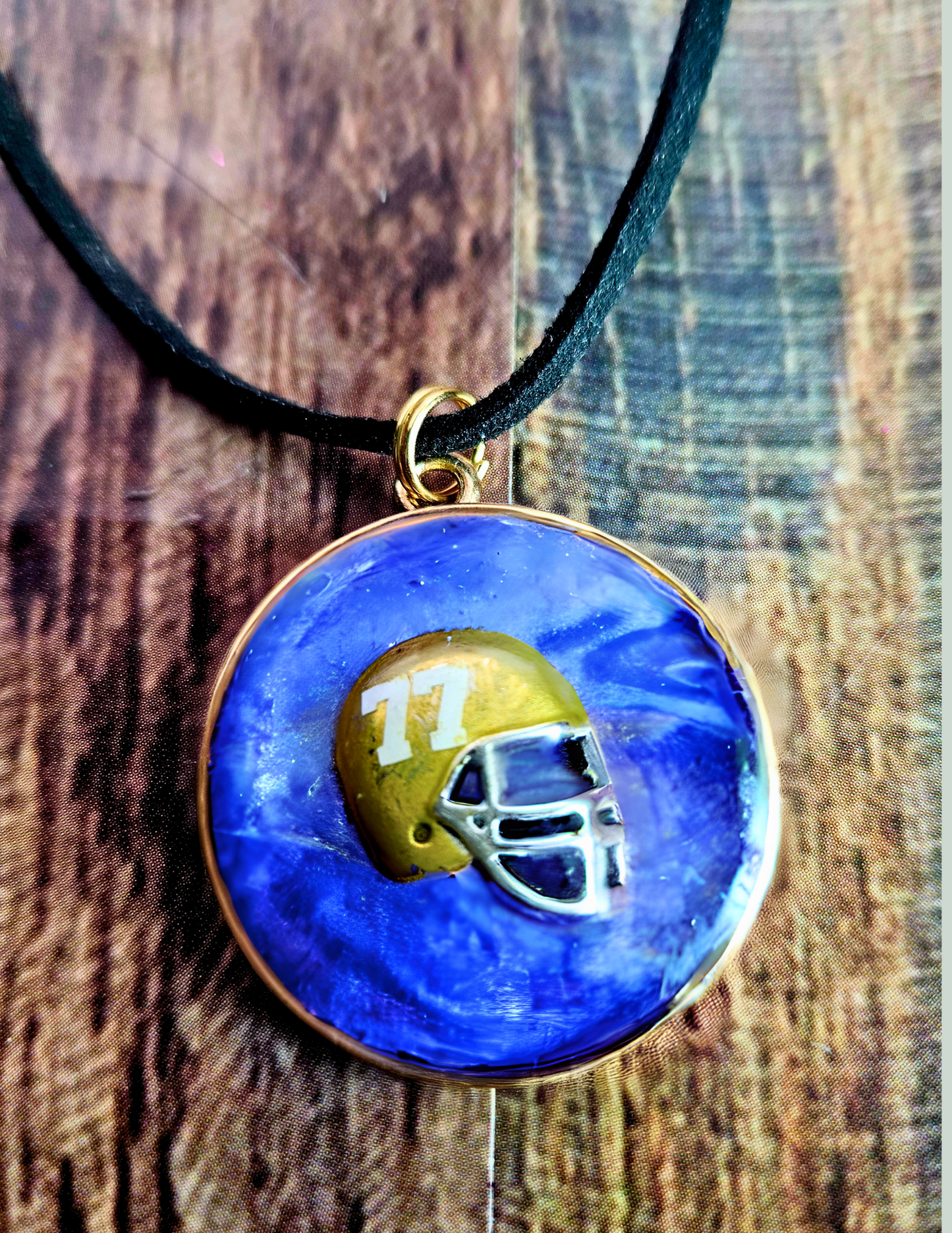 Football Pendant Necklace - School Football Sports Team Gift - Personalized Football Helmet Necklace - Customized Pendant - Sports Mom Jewelry