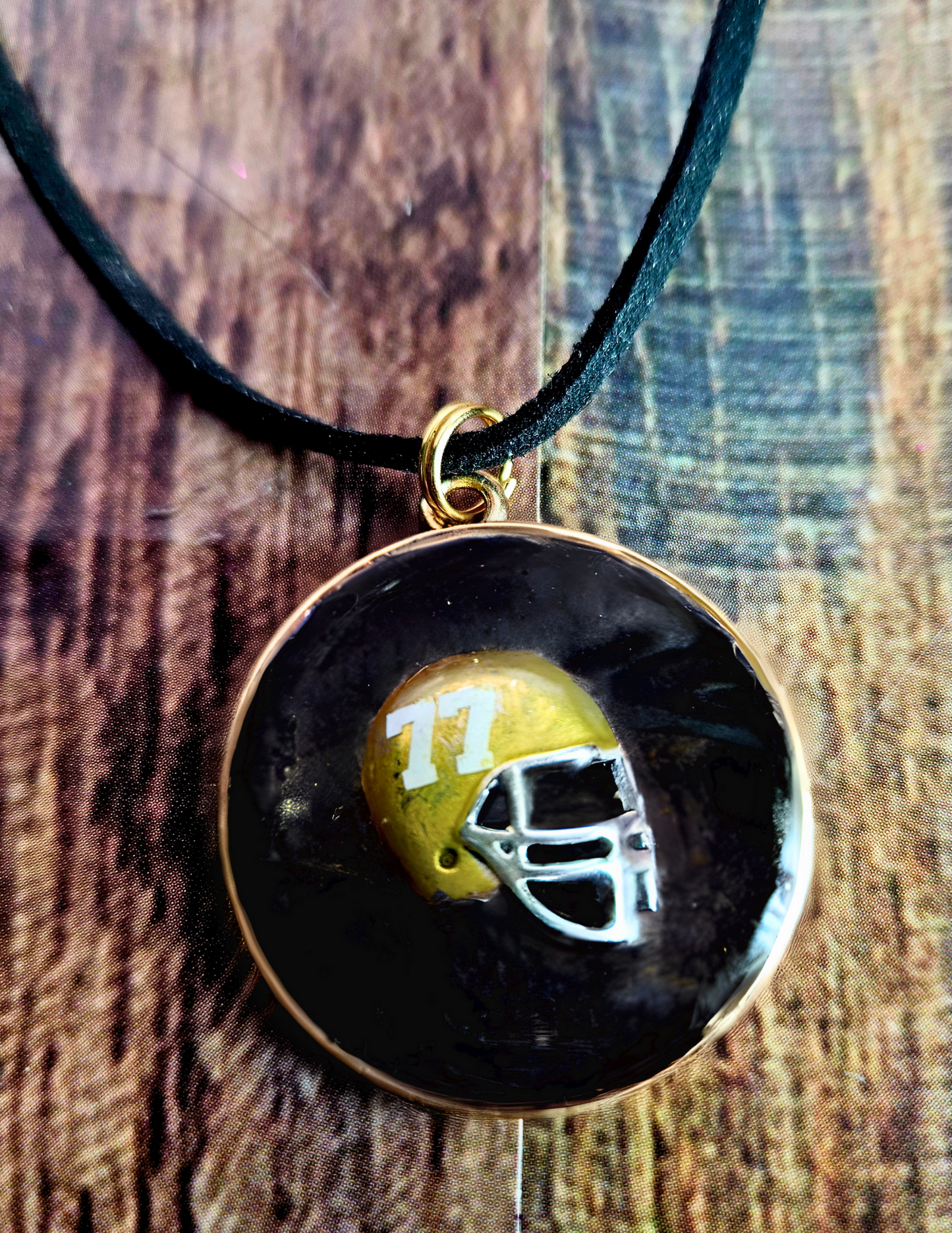 Football Pendant Necklace - School Football Sports Team Gift - Personalized Football Helmet Necklace - Customized Pendant - Sports Mom Jewelry