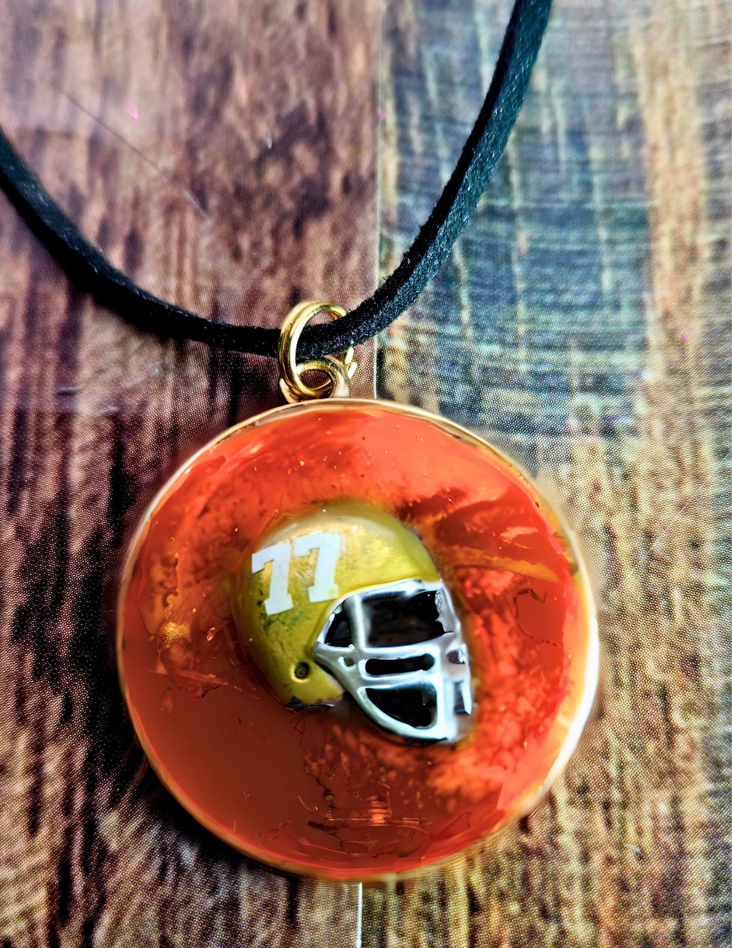 Football Pendant Necklace - School Football Sports Team Gift - Personalized Football Helmet Necklace - Customized Pendant - Sports Mom Jewelry