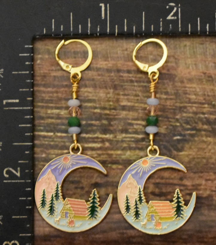 Crescent Moon Cottage Earrings